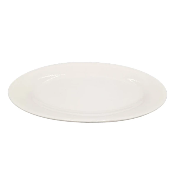 PD048-25-ASSIETTE OVAL EN PORCELAINE BLANC D 25x18 CM