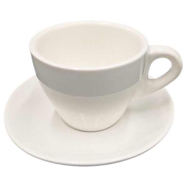 PD1169-TASSE A PETIT DEJ AVEC SOUS TASSE EN PORCELAINE BLANC PAQUET DE 7