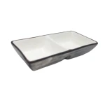 PD1239-G-COUPELLE 2 COMPARTIMENTS EN PORCELAINE BLANC D 13 CM