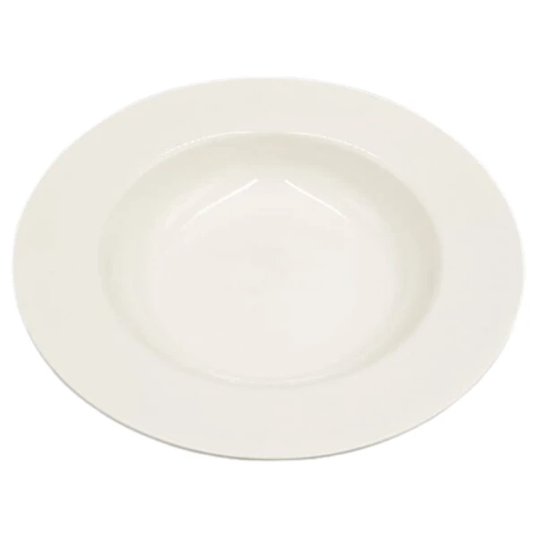 PD3064-ASSIETTE CREUSE EN PORCELAINE BLANC D 25 CM