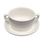 PD3394-BOL A CONSOMER AVEC SOUS TASSE EN PORCELAINE BLANC D 10 CM