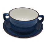 PD3394-B-BOL A CONSOMER AVEC SOUS TASSE EN PORCELAINE BLANC D 10 CM