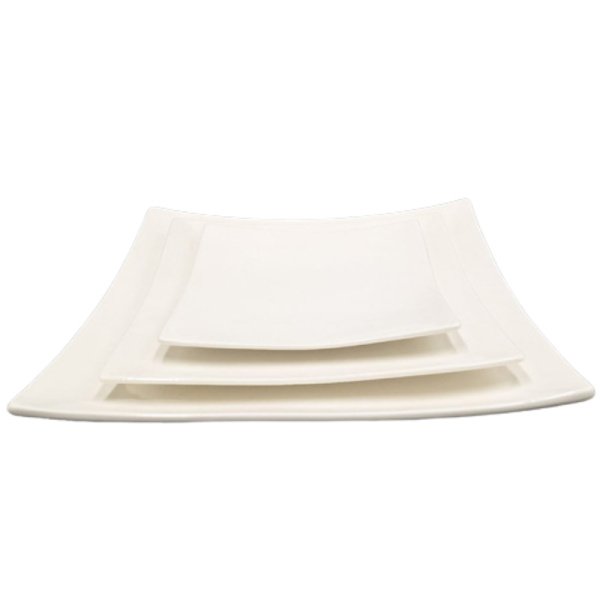 PD3622-25-ASSIETTE PLAT CARRE EN PORCELAINE BLANC D 25x25 CM