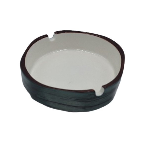 PD434-V-CENDRIER CARRE EN PORCELAINE BLANC D 10 CM