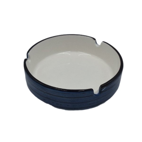 PD582-B-CENDRIER ROND EN PORCELAINE BLANC D 10 CM