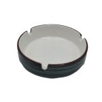 PD582-V-CENDRIER ROND EN PORCELAINE BLANC D 10 CM