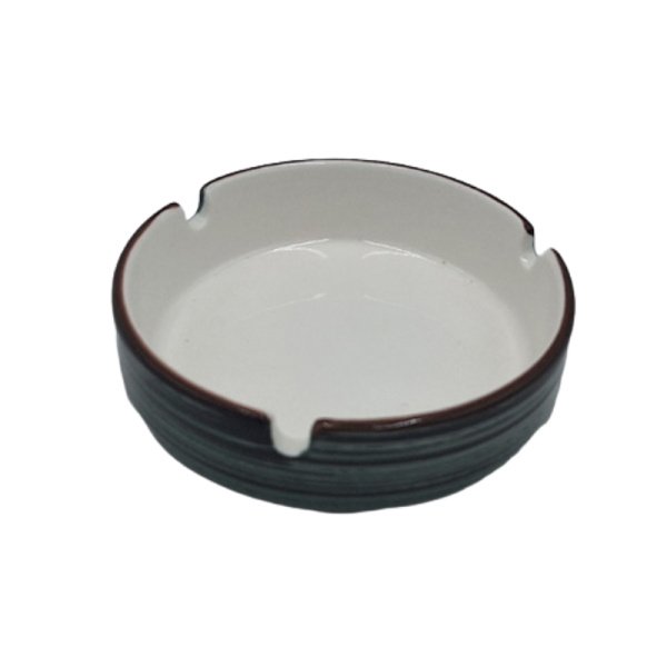 PD582-V-CENDRIER ROND EN PORCELAINE BLANC D 10 CM